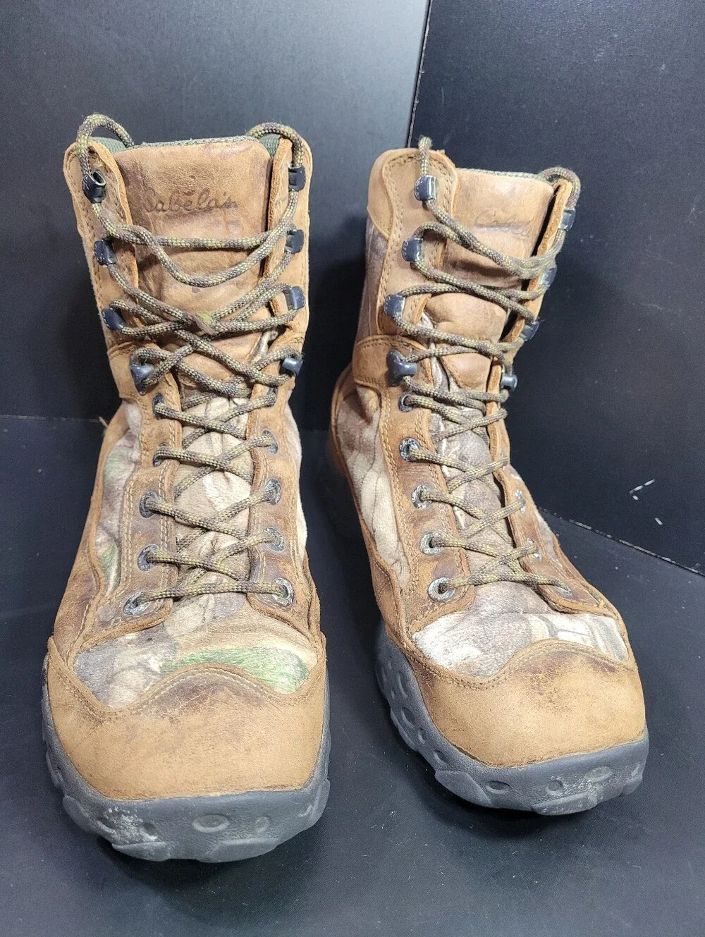 Cabelas Mens Hunting Boots Camo Suede Leather Waterproof GORE-TEX Size 11 D